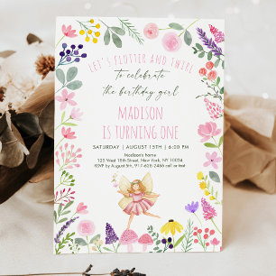 Fairy Garden Wildflower Birthday Invitation