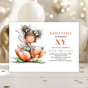 Fairy Girl 1st Birthday Magical Pastel invitation