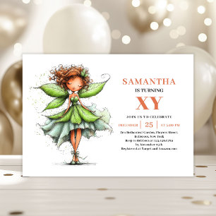 Fairy Girl 1st Birthday Whimsical Floral invitatio Invitation