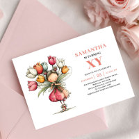 Fairy Girl 4th Birthday Whimsy Pink invitation