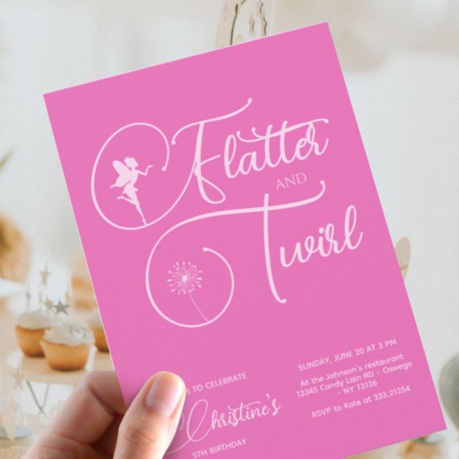 Fairy Girl Birthday Minimalist Simple Modern Invitation (Creator Uploaded)