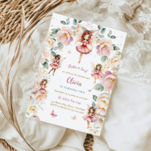 Fairy Girl Birthday Whimsical Enchanted Floral Invitation