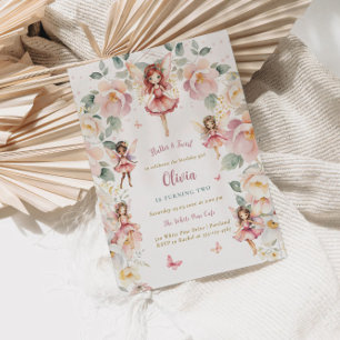 Fairy Girl Birthday Whimsical Enchanted Floral Invitation