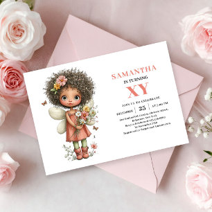 Fairy Girl Birthday Whimsical Pastel Pink invite
