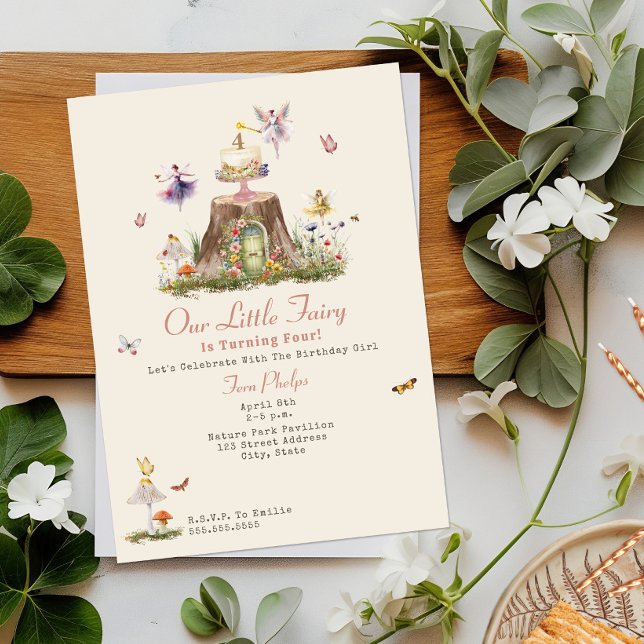 Fairy Girl Birthday Woodland Fairy Garden Invitation (Creator Uploaded)