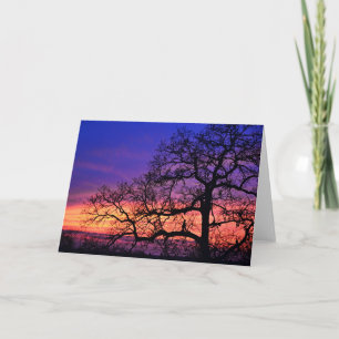 Fairy Girl On Tree Silhouette Note Card