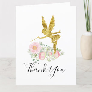 fairy girl party thank you card