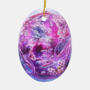 Fairy - Girly Digital Art Ceramic Tree Decoration