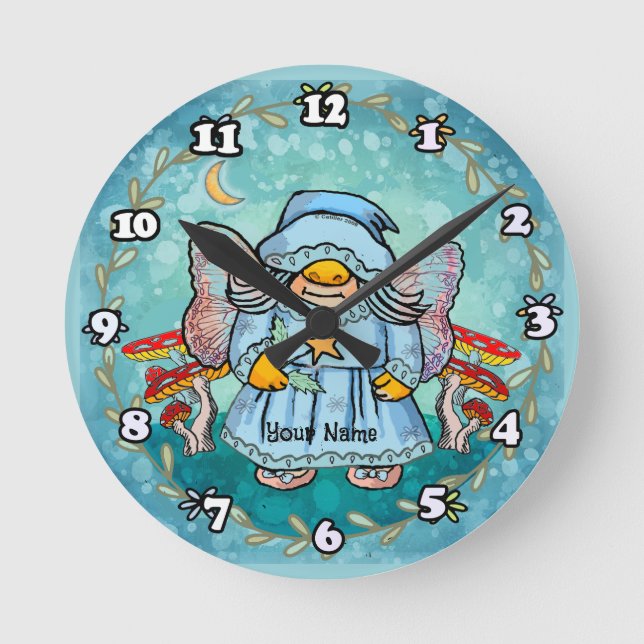 Fairy Gnome Round Clock (Front)