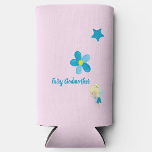 Fairy Godmother Custom Text and Flowers Seltzer Can Cooler