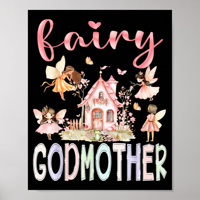 Fairy Godmother Magical Floral Funny Birthday Girl Poster (Front)