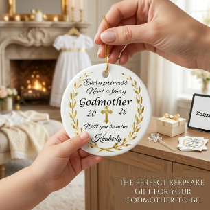 Fairy Godmother Proposal Custom godmother Ceramic Tree Decoration