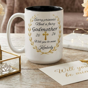 Fairy Godmother Proposal  Custom godmother  Two-Tone Coffee Mug