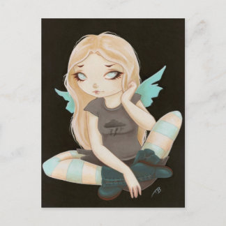 FAIRY GOTH storm lightning rain Postcard