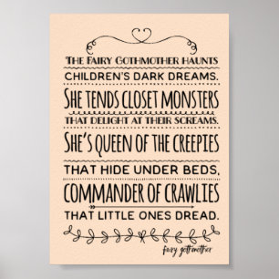 Fairy Gothmother "Queen of the Creepies" Nursery Poster