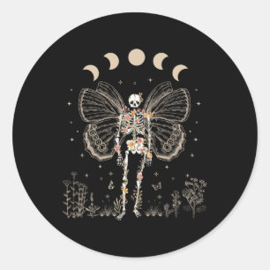 Fairy Grunge Fairycore Aesthetic Butterfly Skeleto Classic Round Sticker