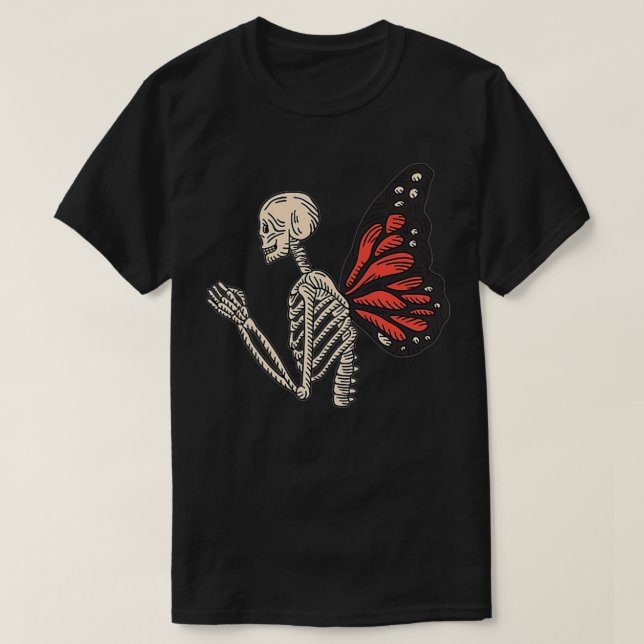 Fairy Grunge Fairycore Aesthetic Skeleton Butterfl T-Shirt (Design Front)