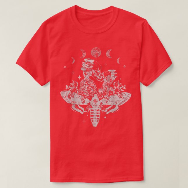 Fairy Grunge Fairycore Aesthetic Skeleton Goth Lun T-Shirt (Design Front)