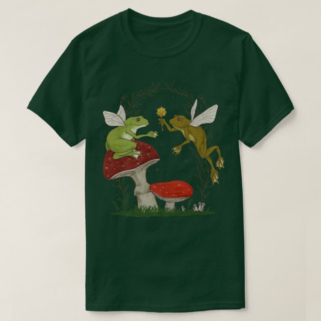 Fairy Grunge Fairycore Esthetic Frog Lovers Mushr T-Shirt (Design Front)