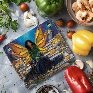 Fairy Guardian Doberman Dog Cutting Board