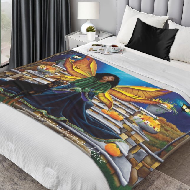Fairy Guardian Doberman Dog Fleece Blanket (Creator Uploaded)
