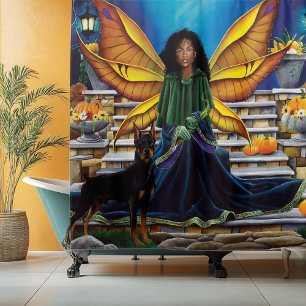Fairy Guardian Doberman Dog Shower Curtain