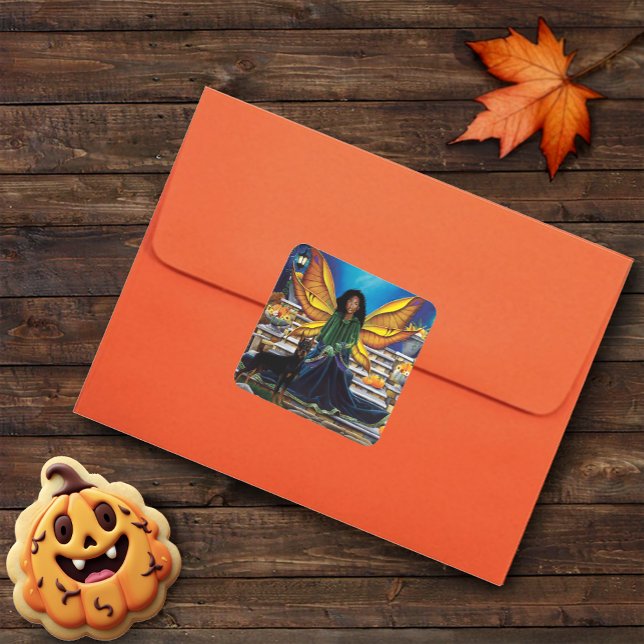 Fairy Guardian Doberman Dog Square Sticker (Creator Uploaded)