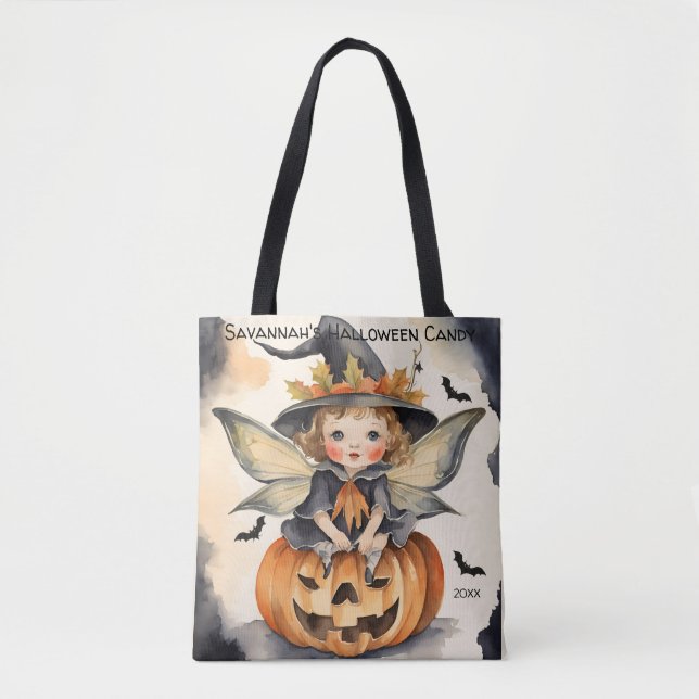 Fairy Halloween Personalised Candy Tote Bag (Front)