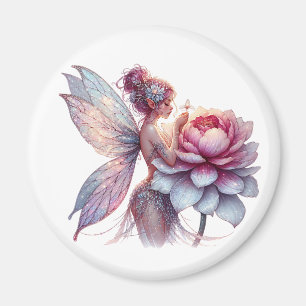 Fairy Holding an Over-sized Flower Magnet