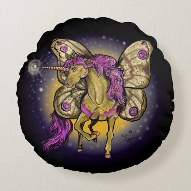 Fairy Horse Yellow Emperor Round Cushion (Front)