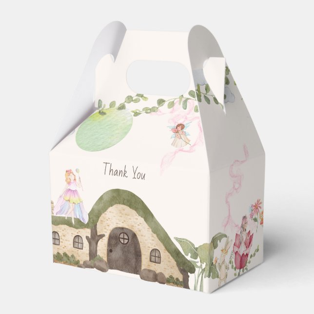 Fairy house birthday party  favour box (Front Side)