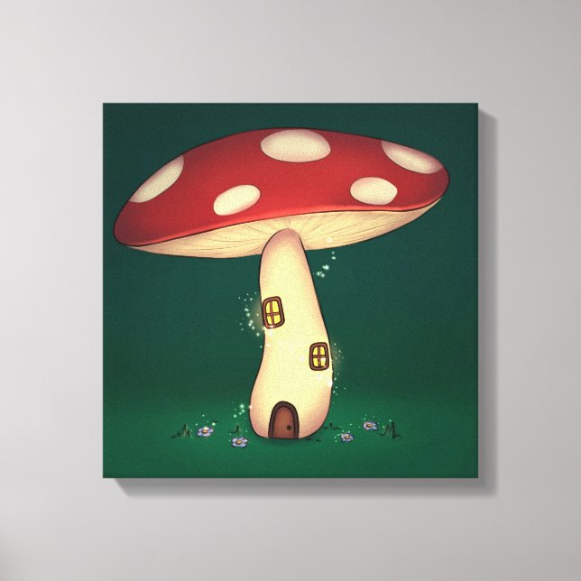 fairy house in mushroom shape canvas print (Front)