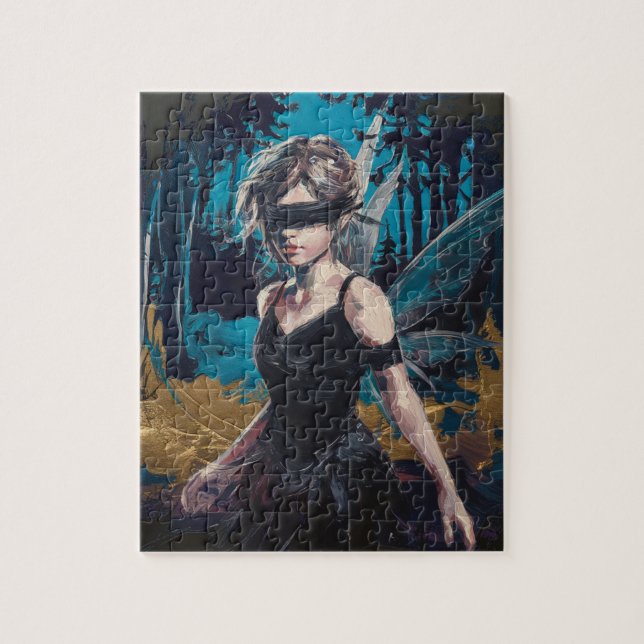 Fairy in a Blindfold in the Forest Jigsaw Puzzle (Vertical)