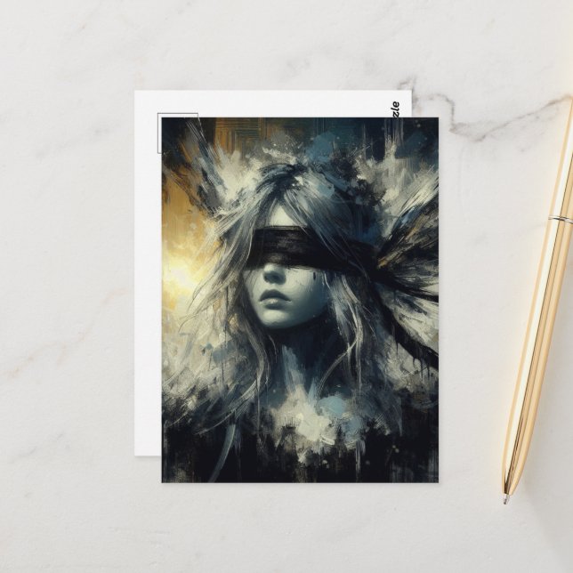 Fairy in a Blindfold Postcard (Front/Back In Situ)