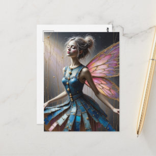 Fairy in a Denim Dress Postcard