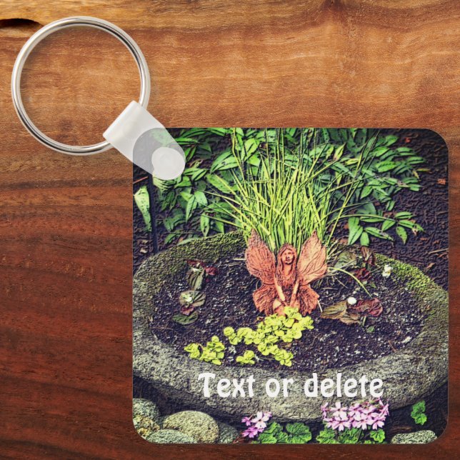 Fairy In A Garden Nature Personalised Key Ring (Front)