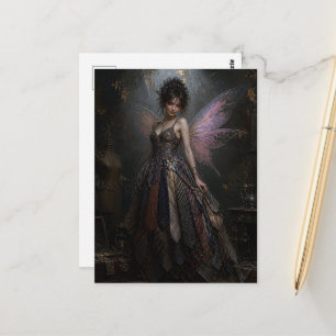 Fairy in a Recycled Dress of Mens Ties Postcard