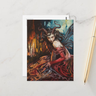 Fairy in a Red Dress Dark Fantasy Postcard