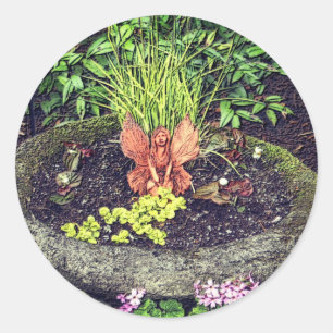 Fairy In Garden Nature Classic Round Sticker