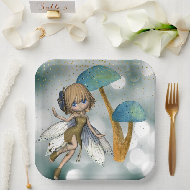 Fairy In Green Paper Plate (Wedding)