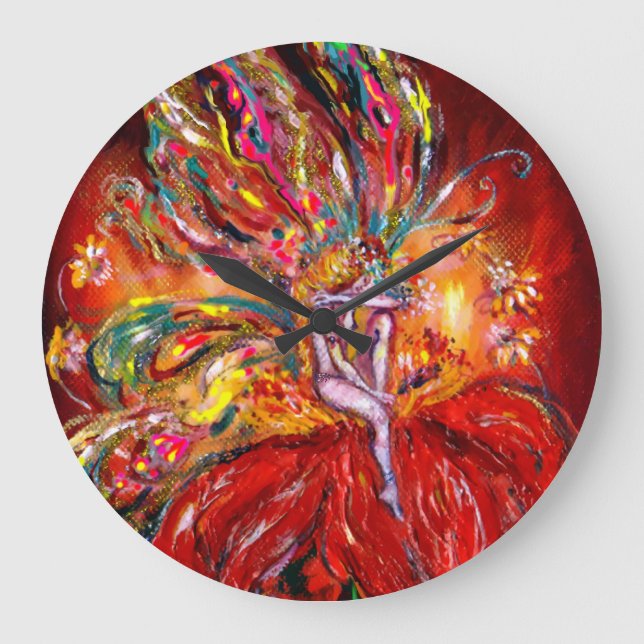 FAIRY IN RED LARGE CLOCK (Front)