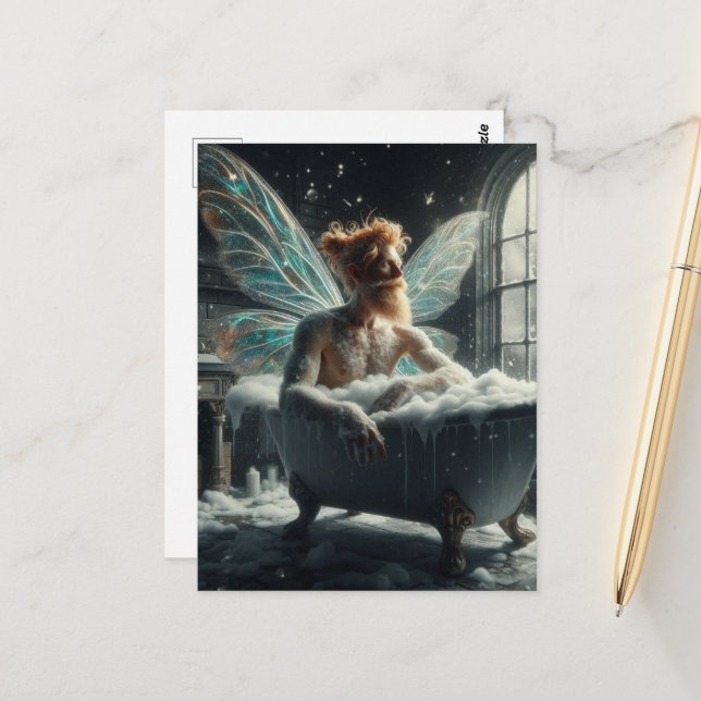 Fairy in the Bath Postcard (Front/Back In Situ)