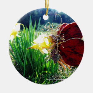 Fairy in the Daffodils Ceramic Tree Decoration