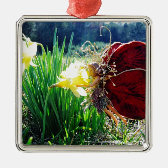 Fairy in the Daffodils Metal Tree Decoration (Front)