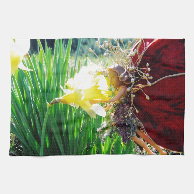 Fairy in the Daffodils Tea Towel (Horizontal)
