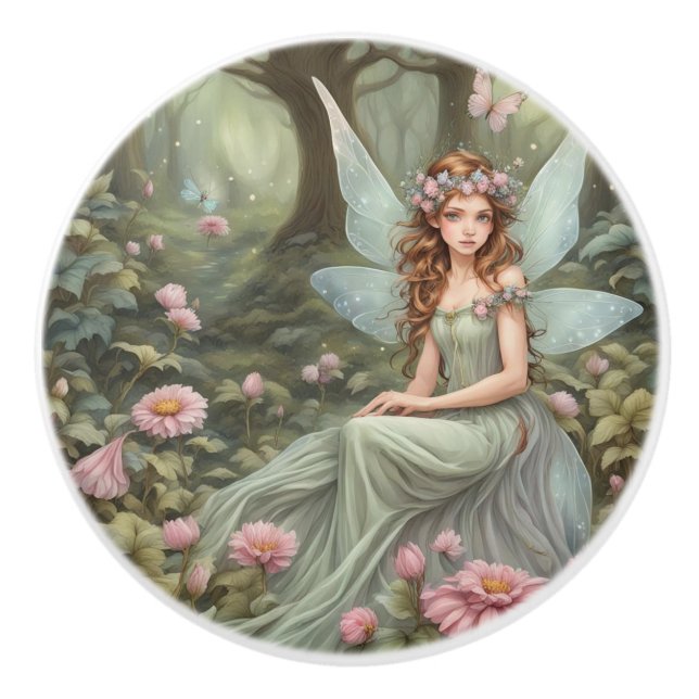 Fairy in the Forest Ceramic Knob (Front)
