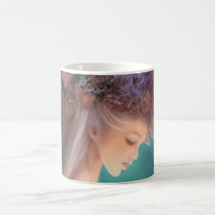 Fairy In The Moonlight Garden Watercolor Coffee Mug