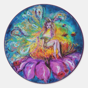 FAIRY IN THE NIGHT CLASSIC ROUND STICKER