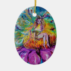 FAIRY IN THE NIGHT VIBRANT BLUE SAPPHIRE Gem Ceramic Tree Decoration