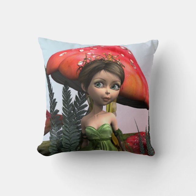 Fairy in Woodland Cushion (Front)